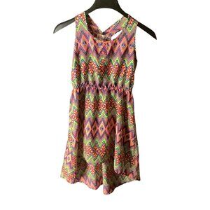 Japna Girls Dress Size 12 Multicolor Elastic Waist Geometric Pattern Sleeveless